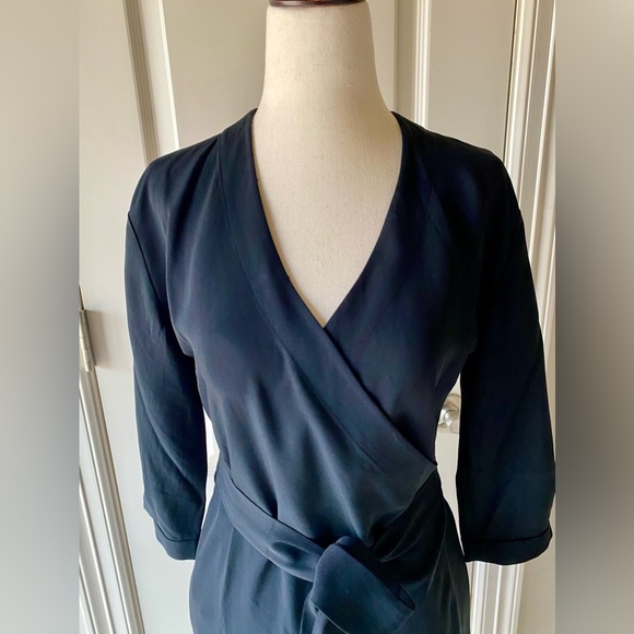 EVERLANE NWT Japanese GoWeave Long-Sleeve Mini Wrap Dress - Picture 5 of 11